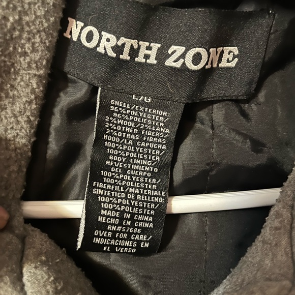 Mens Large Black & Grey Jacket with Hood - Picture 2 of 16